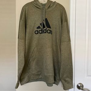 ADIDAS Grey Green Pocket Front Hoodie